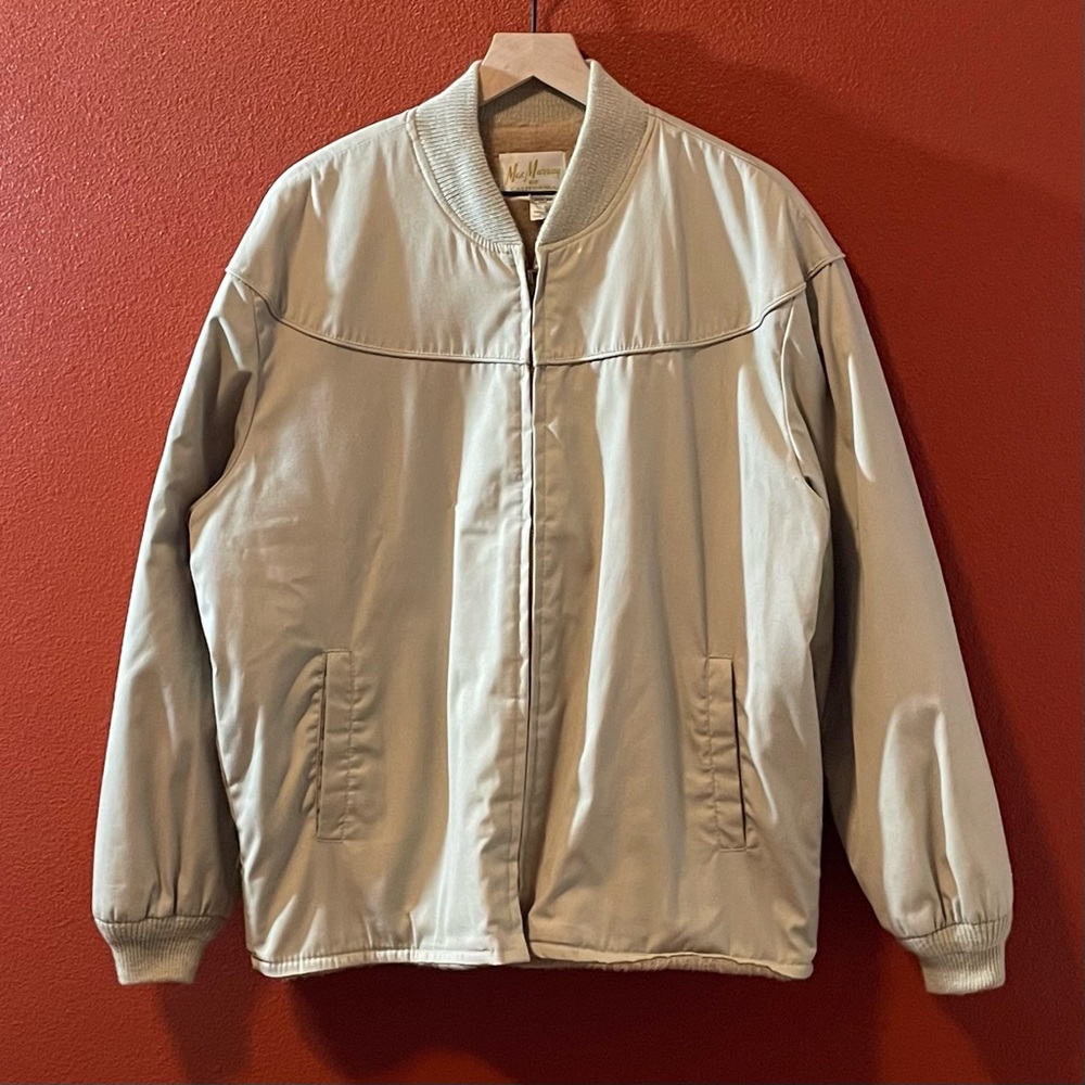 Vintage MacMurray of California Men’s Beige Lined‎ USA Made Spun Nylon Jacket